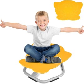 sensory spin chair for adults,Indoor Balancing Chair Kids Swivel Chair Sensory Toy ADHD Anxiety Tools,Body Coordination Balance Training:_Elephant Swivel Chair/Yellow