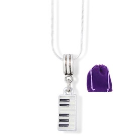 Piano Necklace - Elegant Stainless Steel Snake Chain With Metal Alloy Charm for Keyboard Enthusiasts - Premium Accessories for Musical Expression - Unique Decor for Homes & Studios