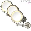 JERDON Wall-Mounted Makeup Mirror with LED Lighting - Lighted Makeup
