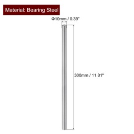 sourcing map 2pcs Linear Motion Rods 10mm x 300mm (0.39 x 11.81 Inches) Case Hardened Chrome Plated Linear Rail Shaft Round Guide for 3D Printer, DIY, CNC Metric h8