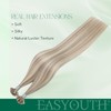 Easyouth Utip Human Hair Extensions Ash Blonde Mix Bleach Blonde