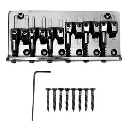 Bass Bridge Zinc Alloy Fixed Type 6 String Electric Bass Bridge Replacement for Practice Black