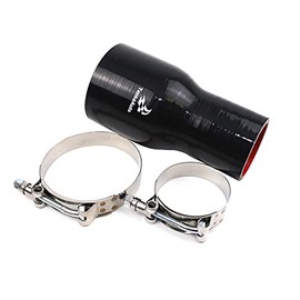 TMKOOL Universal TMKOOL 6" Length High Performance Straight Reducer 2"-3" ID Silicone Hose Coupler With T Bolt Clamp Air Intake/Turbo/Intercooler (Black, 2"-3")