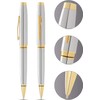 Coventry Ballpoint Pen - Polished Chrome with Gold Tone Appointments
