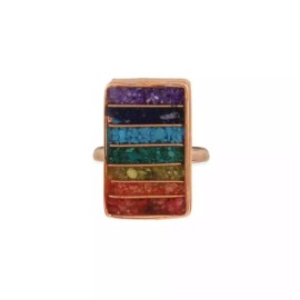 ZAD Align Your Chakras Stone Chip Copper Ring