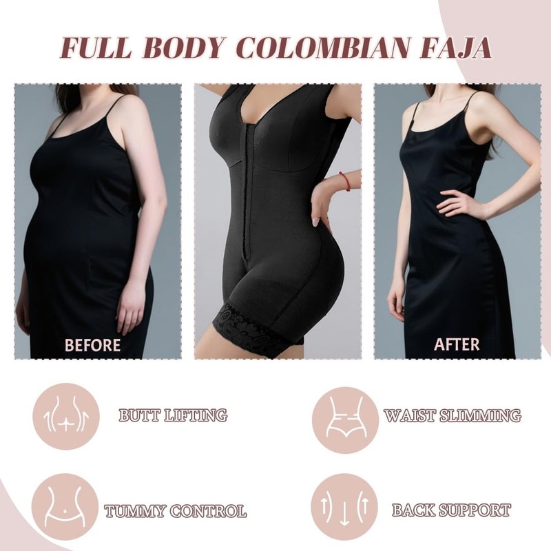 LIUSHIQI Fajas Colombianas Shapewear for Women Tummy Control Bodysuit Body