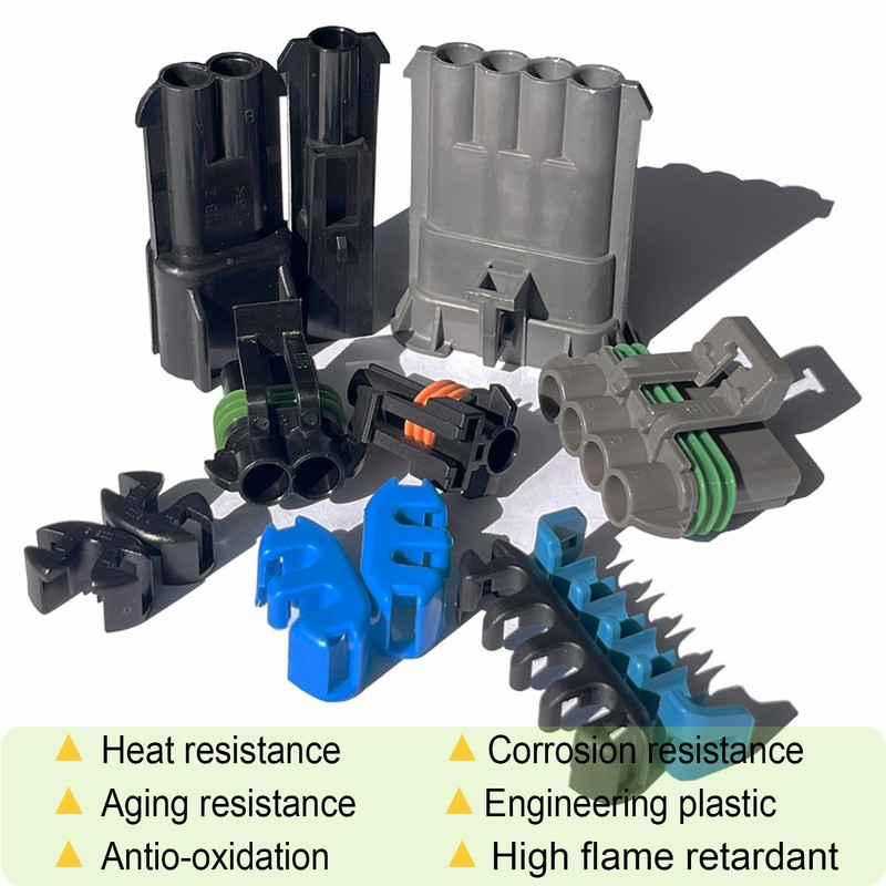 Twippo 14-12 AWG 1/2/4 Pin Connector Weather Pack Connectors Kit