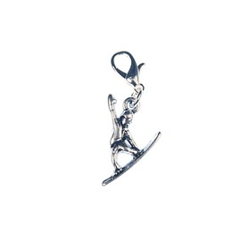 Miniblings Snowboarder Charm Snowboard Snowboard Winter Sports – Handmade Fashion Jewellery – Silver-Plated Pendant Charm Bracelet – Pendant for Bracelet, Metal, No Gemstone