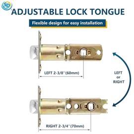 SD Entrance Lock with Key, Golden Heavy Duty Door Lever Lock for Use of Entry, Passage, Bathroom, Office, Bedroom, Front Entrance, Rust-Proof Black Coating - Golden