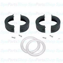 Waterway Hot Tub Basics | 2" Flow Through Heater Split Union Nuts Gaskets 400-5421