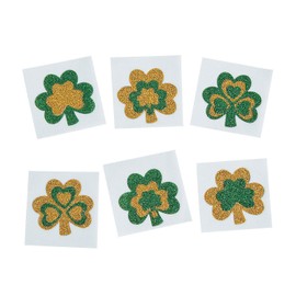 Glitter Shamrock Temporary Tattoos : package of 12