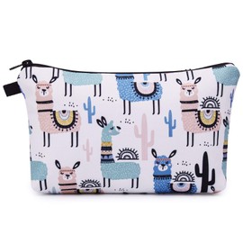 Makeup bag Cosmetic Bag Organizer Small Mini Makeup Pouch for Purse for Women Girls Gift (Alpacas)
