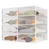 WAYTRIM Modern Clear White Foldable Boots Storage Box, 8 Pack