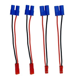 2pairs JST to EC3 Male Female Lipo Battery Connectors Adapter with 10cm 20awg Wire for RC FPV Racing Drone Multicopter Quadcopter Gimbal Aerial Camera RC Cars