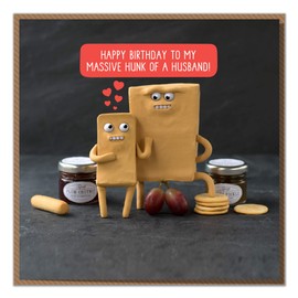 "Happy Birthday to My Massive Hunk of A Husband!" Cheesy Husband Birthday Card