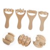 Gatuida 4pcs Handheld Wooden Massager Set Ergonomic Body Massage Roller
