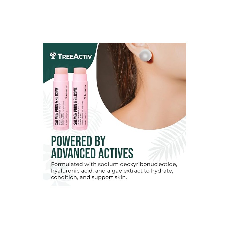 TreeActiv Silicone Scar Stick Lightweight Silicone Balm with Salmon PDRN,