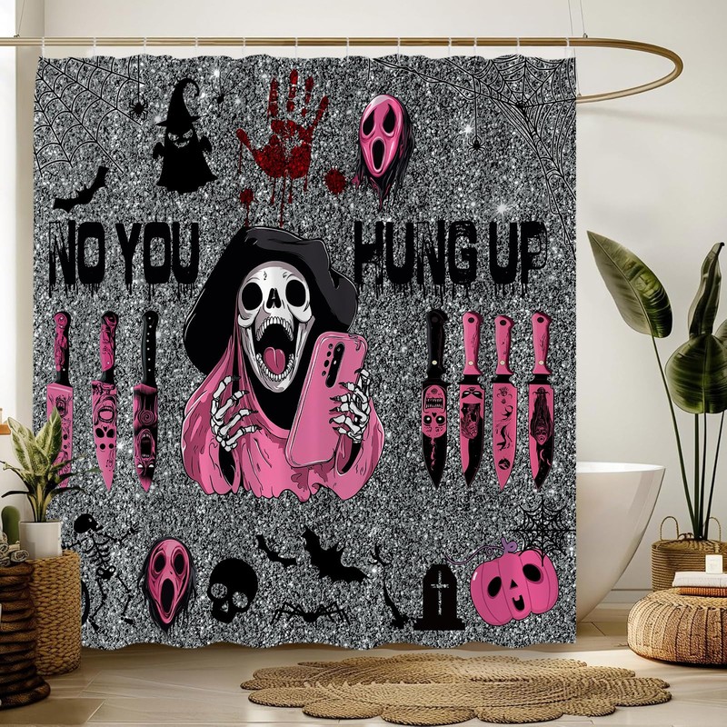 Halloween Shower Curtain Scary Face Funny Ghost Gothic Spooky Party