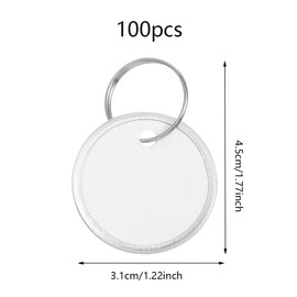 100pcs 1.22Inch Metal Rim Key Tags Round Paper Tags Round Key Labels White Key Tags with Metal Split Rings for Keys Luggage Backpacks ID Tag with Split Ring Small Code Tags Round Rim Key Tags
