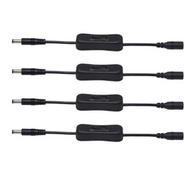 20cm DC 5.5mm x 2.1mm Male to Female On/Off Switch Cable YOUCHENG for LED CCTV Security Camera(4-Pack)…