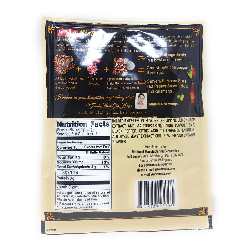 Mama Sita's Capampangan Sisig Mix Citrus-Pepper Spice Mix 1.4oz(40g) 4