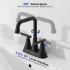 Matte Black Bathroom Sink Faucet, Hurran 4 inch Bathroom Faucets