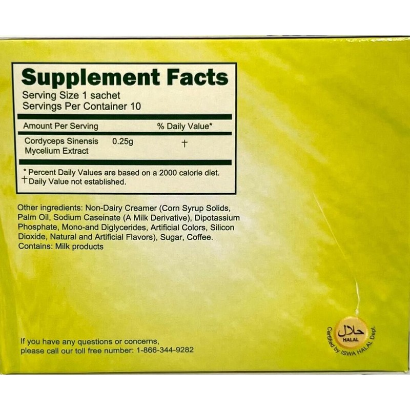 Asian Longreen 4-In-1 Premium Quality Cordyceps Coffee 10 Sachets x