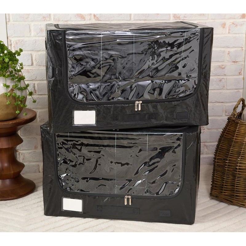 QVC Periea Set of 2 Jumbo Tarp Storage Boxes -