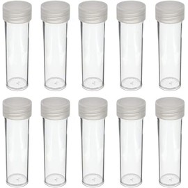 OKKRMGZ 5Pcs Penny Coin Tubes Plastic Holders for Coins Clear Organizer Storage Containers with Screw-On Lid Coin Collector Tubes for Counting and Souvenir Coin Collection Storage