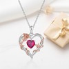 Prismata Rose Ruby Birthstone Necklace 925 Sterling Silver Rose Flower