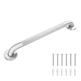 Grab Bars for Bathtubs and Showers, 304 Stainless Steel Handicap Grab Bar, Anti Slip Bathroom Handrail with Knurled Surface, Holds up to 500 LBS Safety Shower Handle for Elderly (18 Inches)