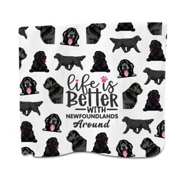 PXTIDY Newfoundland Dog Kitchen Towel Life is Better with Newfoundlands Around Newfoundland Dog Lover Tea Towel Dog Mom Gifts