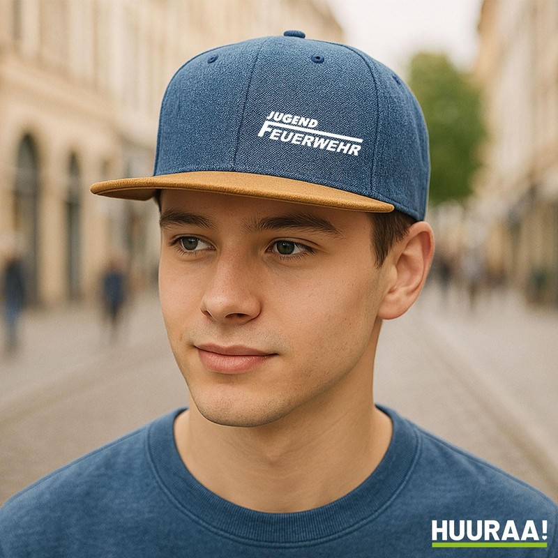 Huuraa Snapback Cap Jugend Feuerwehr Schriftzug Geschenk Denim Jugend Feuerwehr