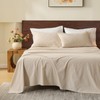 MEISHANG 100% French Pure Linen Sheets King Size - Bed