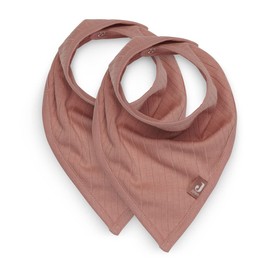 Jollein 029-867-66034 Bandana Bibs Neckerchief Set of 2 Basic Stripe Rosewood