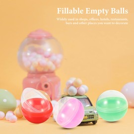 DECHOUS 50Pcs Empty Small Round Capsules, 1.7in Vending Machines Capsules Empty Colored Round Capsules Fillable Plastic Containers Capsules for Party Favor Prize Vending Gumball Machines