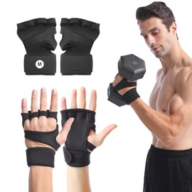 IKadiya Fitness Gloves, Training Gloves, Gym Gloves, Weightlifting Gloves, for Strength Training, Bodybuilding for Men and Women - M
