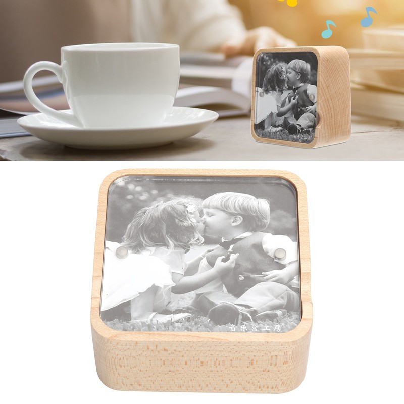 Music Box Gravity Sensor Wooden Photo Frame Musical Box for
