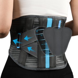 Back Brace For Lower Back Pain With Lumbar Pad, Back Support Brace For Men And Women With Dual Adjustable Straps, Back Brace For Lifting At Work For Herniated Disc, Sciatica, Scoliosis（S/M Fits 23.5"-29.5")