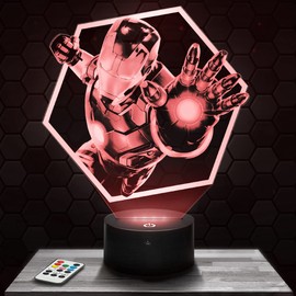 Bedside Lamp - Touch Night Light Iron .M Géométrique 3D LED Lamp Illusion Gift Idea Christmas Birthday Boy and Girl Bedside Lamp Children's or Adult Room Top