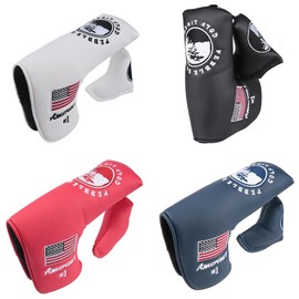 Golf Headcover Pin Putter Cover with Key Ring Fit Cameron Spider Putter Odyssey American Tree Embroidery (Black)