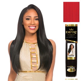 Sensationnel Empire yaki human hair - Tangle Free Weaving for Quick Weave and Sew in Styles for Faux Highlights and Fauxmiddlepart Leave Out - 1 Pack (10 inch, RED)
