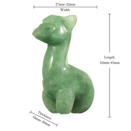 SUNYIK Carved Alpaca Crystal Statue Polished Pocket Stone Sculpture Delicate Animal Figurine Decor for Home Office Window, Green Adventurine