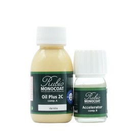 Rubio Monocoat Wood Stain & Finish 65 ft² - Vanilla | Oil Plus 2C | Quick-Dry, Eco-Friendly Linseed Wood Oil for Indoor Use, Includes Accelerator (Part B) | Protector | 130 ml