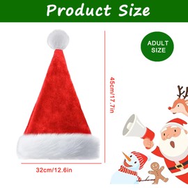 Aisszhao Purple Christmas Hat Santa Hat for Adult,Thickened Plush Santa Claus Hat,Unisex Velvet Father Classic Christmas Hat Costume,Kids Christmas Party Hat Cap for Christmas New Year Festive Gift