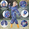Fewlby - Traje de lluvia impermeable para niños con capucha,