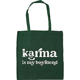 Hippowarehouse Karma is my boyfriend Tote Shopping Gym Beach Bag 42cm x38cm, 10 litres