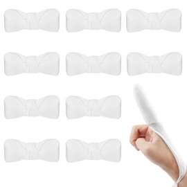 Pinboov Finger Bandage Pack of 10 Finger Protectors Finger Plasters White Finger Cots Universal Fixation Bandage 3.5 x 8 cm for Work Kitchen Finger Protection for Injuries