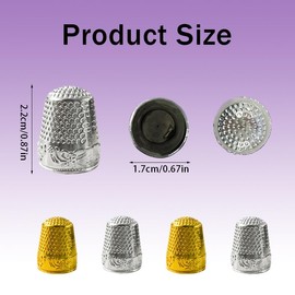 8Pcs Sewing Thimbles for Hand Sewing – 4 Gold & 4 Silver Metal Finger Protectors for Hand Sewing, Quilting, Embroidery, Knitting, DIY Tools