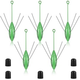 Libima 5 Pcs Sputnik Sinker Surf Weight Long Tail Fishing Sinkers Fishing Equipment Sputnik Surf Weight for Sea Sand Ocean Beach, Green(4 oz, Classic)